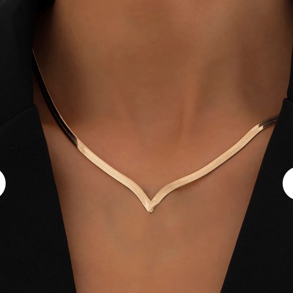 NEW Madewell Minimalist chain arrowstack herringbone necklace copper choker - Picture 2 of 5